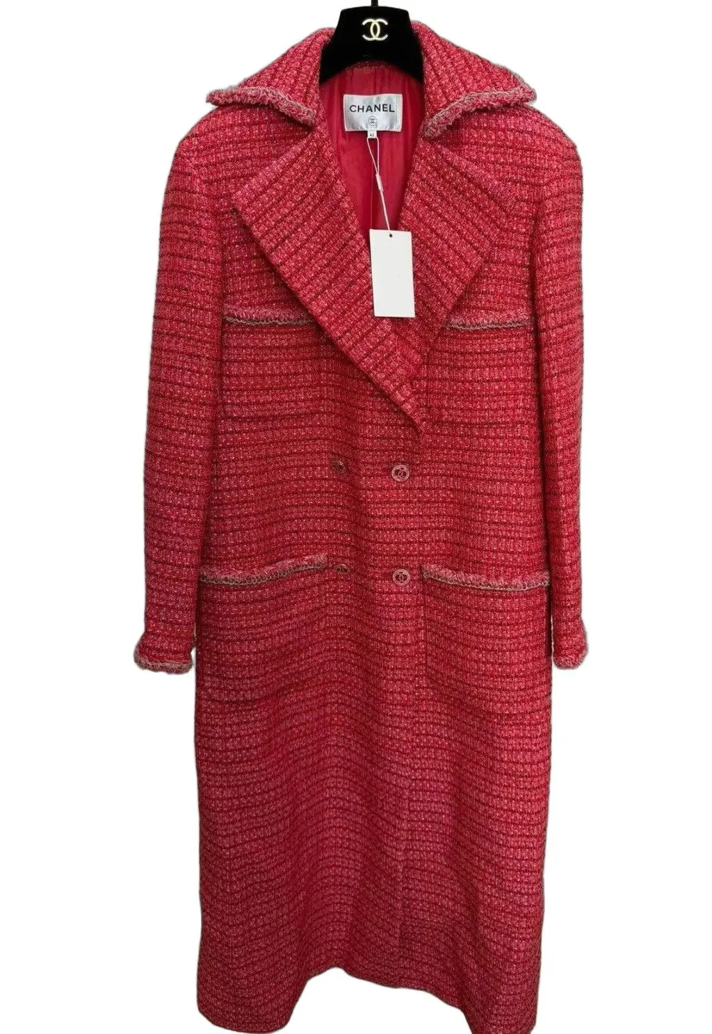 Chanel Red Tweed Coat