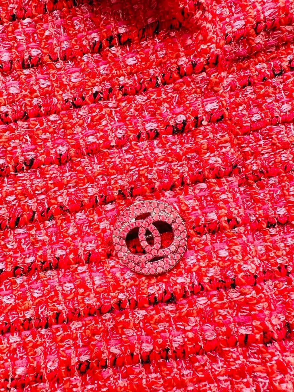 Chanel Red Tweed Coat Red Tweed Very good - Model View