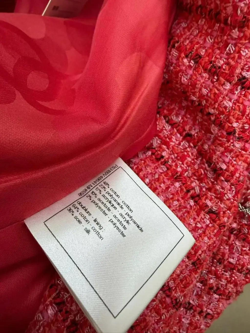 Chanel Red Tweed Coat Red Tweed Very good - Box View