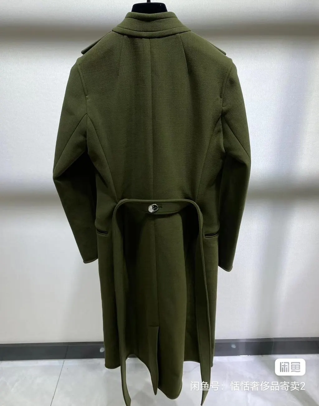 Celine Green Wool Coat Green Wool Very good - Model View