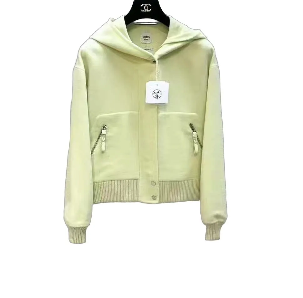 Hermès Yellow Cashmere Jacket Yellow Cashmere Never worn - Front View