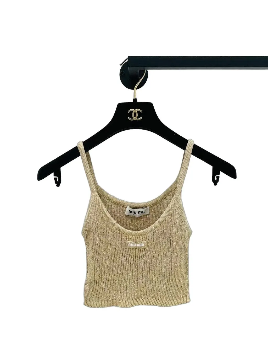 Miu Miu Beige Viscose Top Beige Viscose Never worn, with tag - Front View