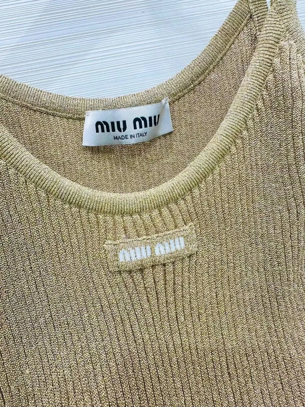 Miu Miu Beige Viscose Top Beige Viscose Never worn, with tag - Inside View