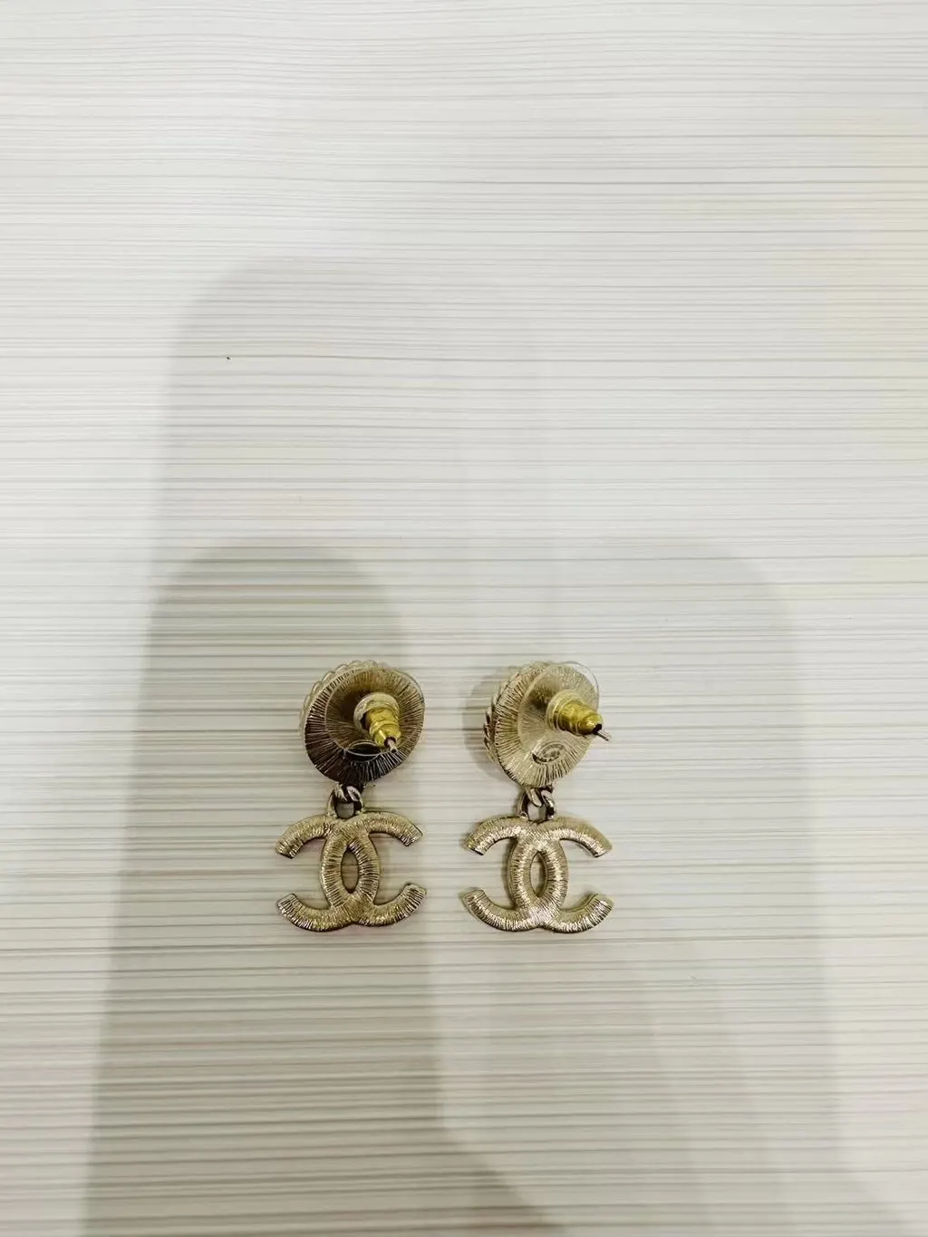 Chanel Gold Metal Earrings Gold Metal Very good - Back View