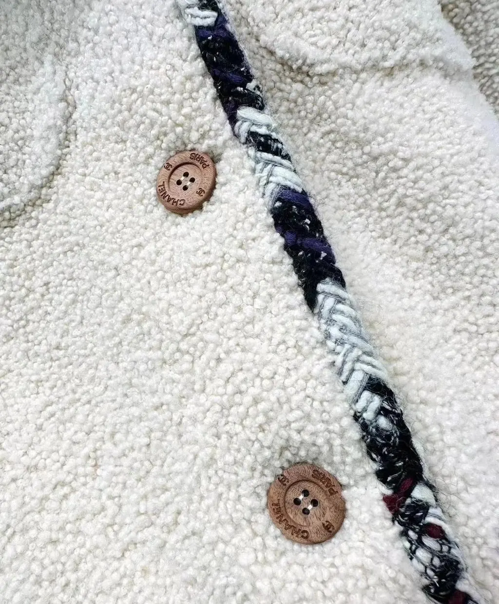 Chanel Shearling Coat MultiColor Shearling Very good - Inside View