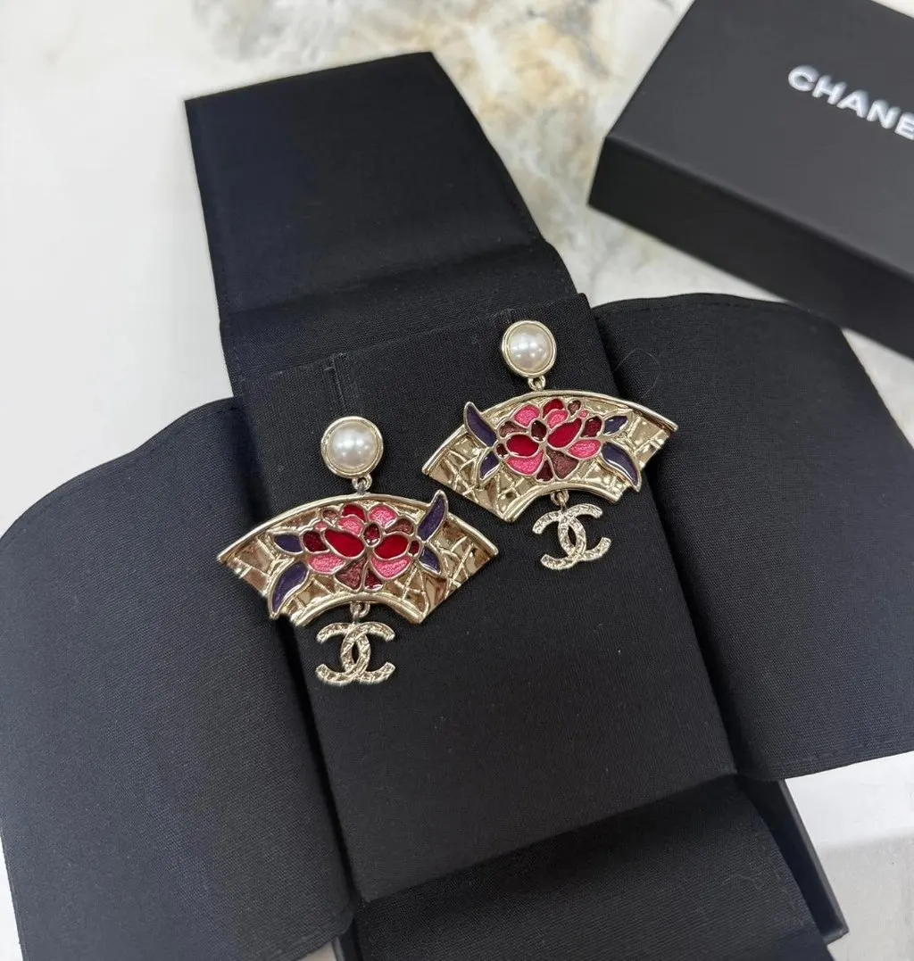 Chanel Metal Earrings MultiColor Metal Never worn - Back View