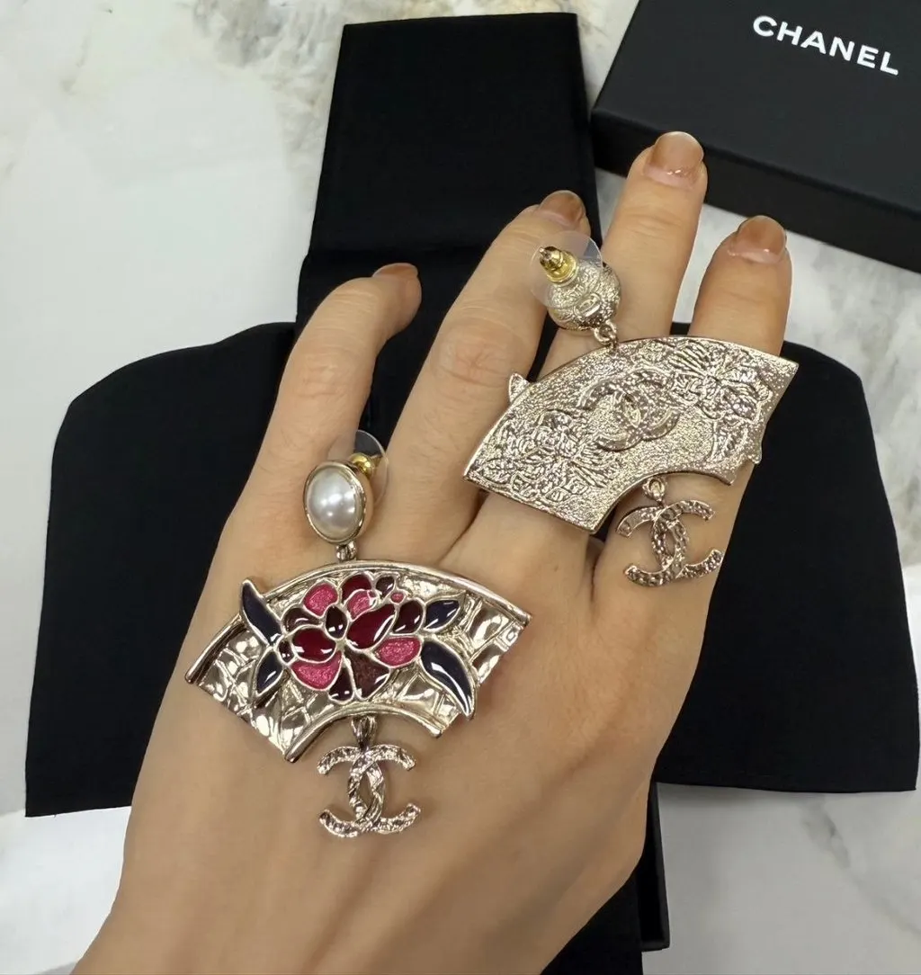 Chanel Metal Earrings MultiColor Metal Never worn - Model View