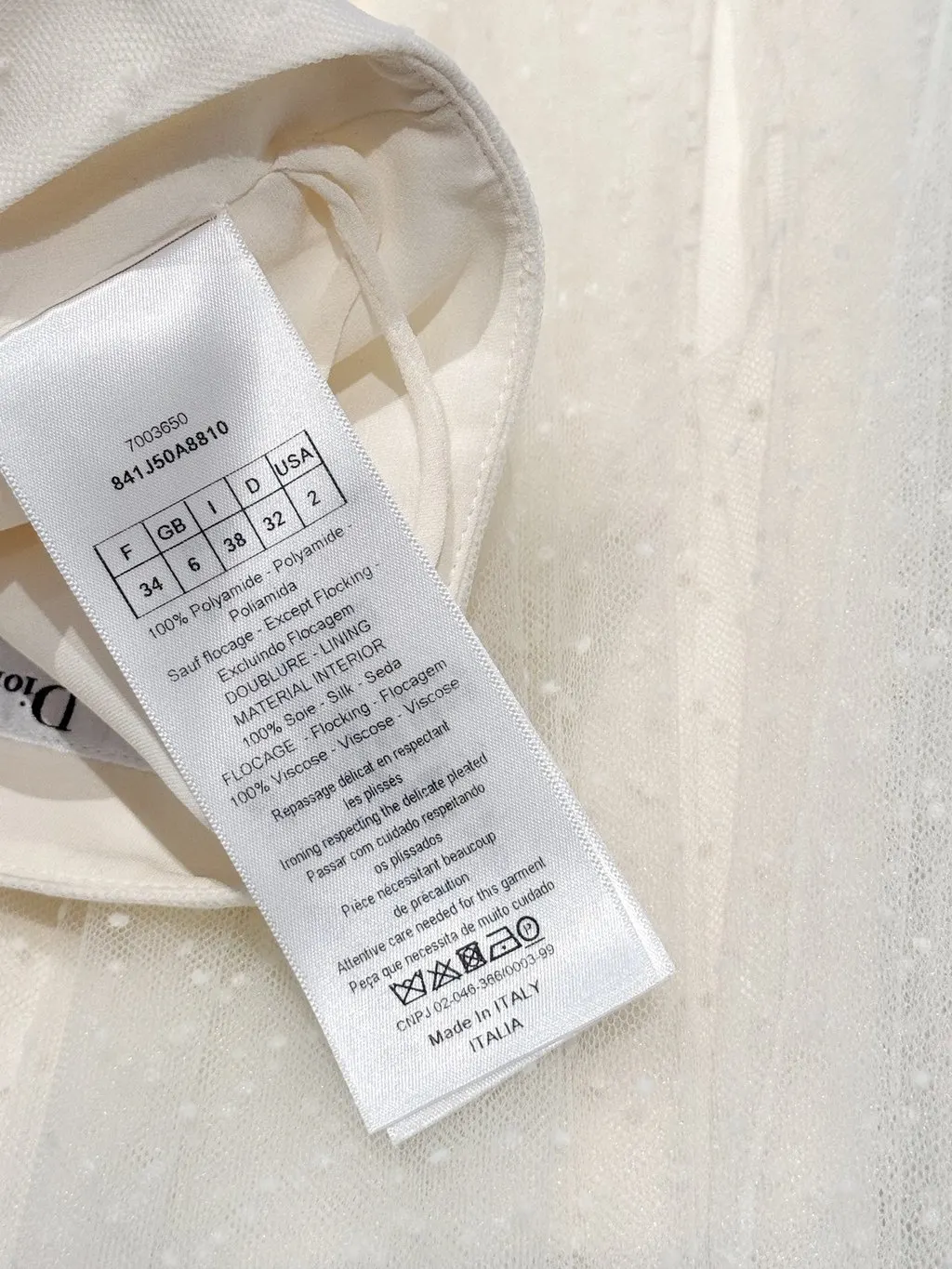 Dior White Polyamide Skirt White Polyamide Very good - Inside View