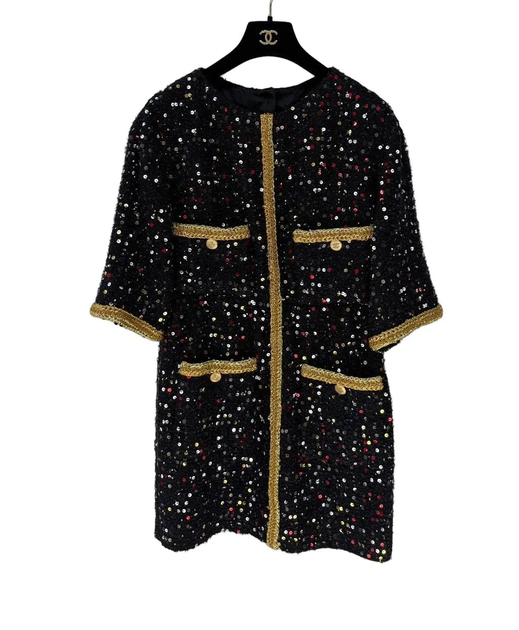 Chanel Tweed Dress MultiColor Tweed Very good - Front View