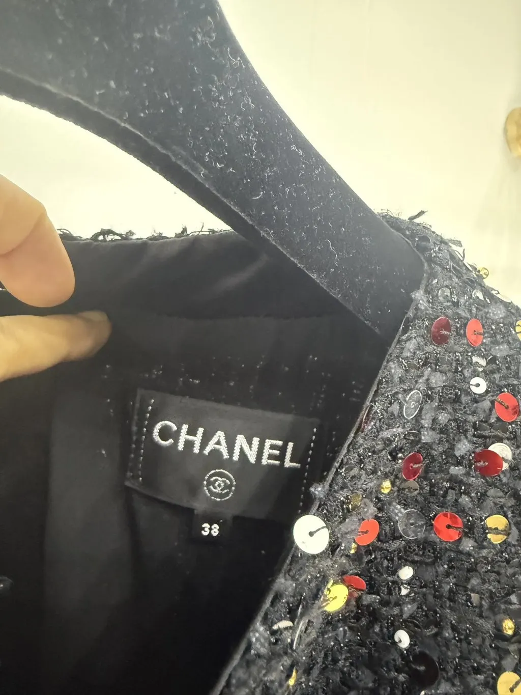 Chanel Tweed Dress MultiColor Tweed Very good - Inside View