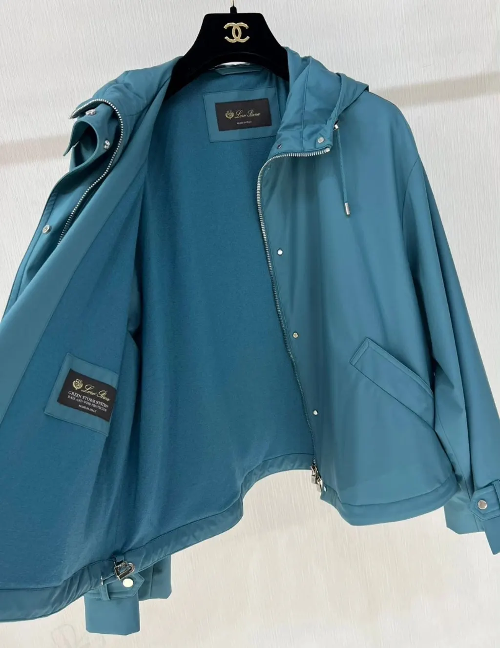 Loro Piana Turquoise Polyamide Jacket Turquoise Polyamide Never worn - Model View