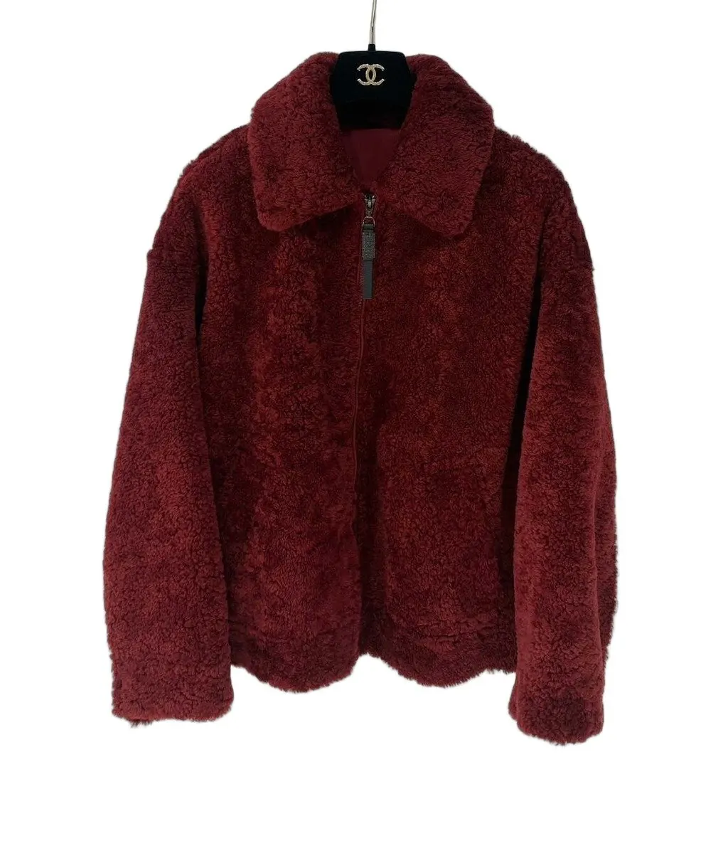 Brunello Cucinelli Red Wool Jacket Red Wool Very good - Front View