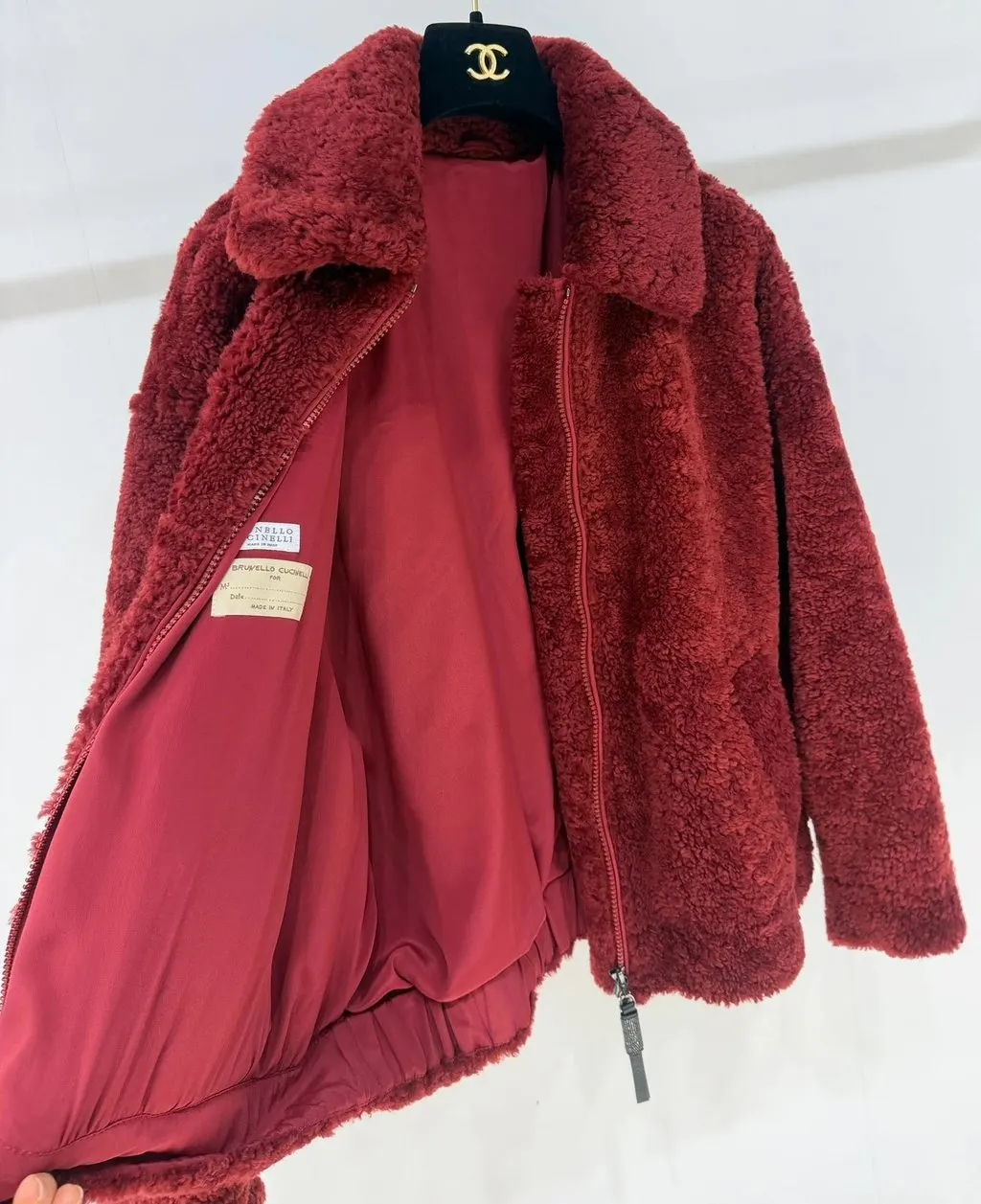 Brunello Cucinelli Red Wool Jacket Red Wool Very good - Inside View