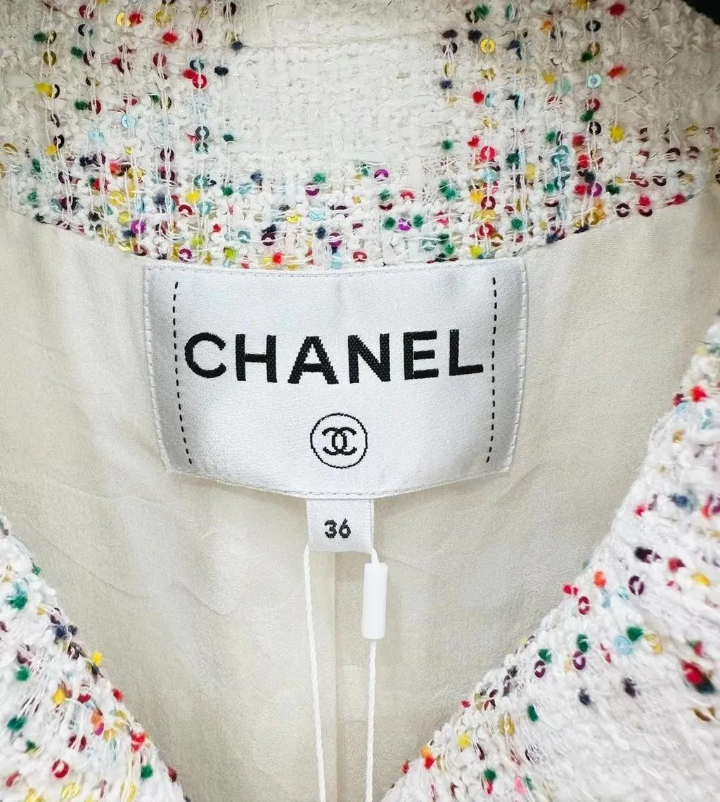 Chanel Tweed Jacket MultiColor Tweed Never worn - Back View