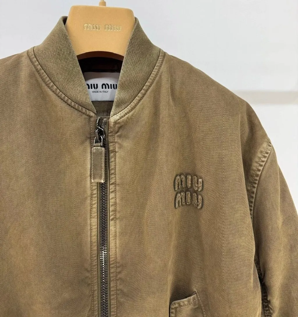 Miu Miu Khaki Cotton Jacket Khaki Cotton Never worn - Inside View