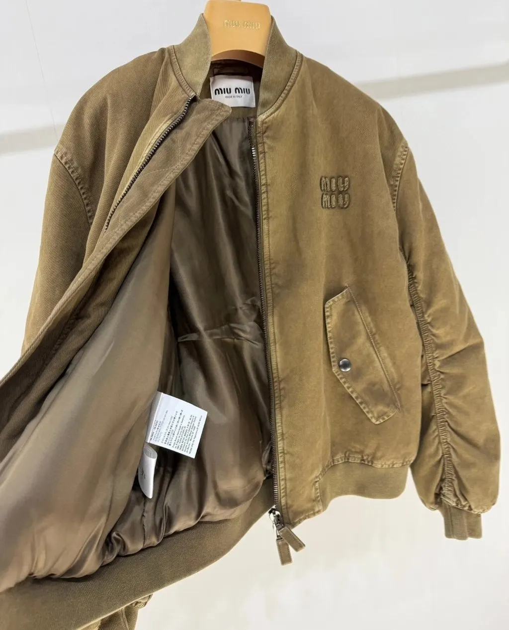 Miu Miu Khaki Cotton Jacket Khaki Cotton Never worn - Model View
