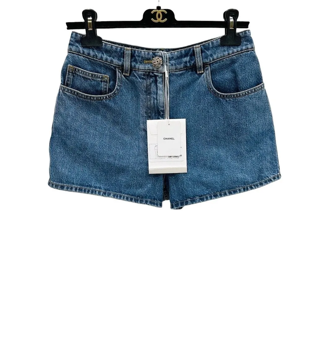 Chanel Blue Denim Shorts