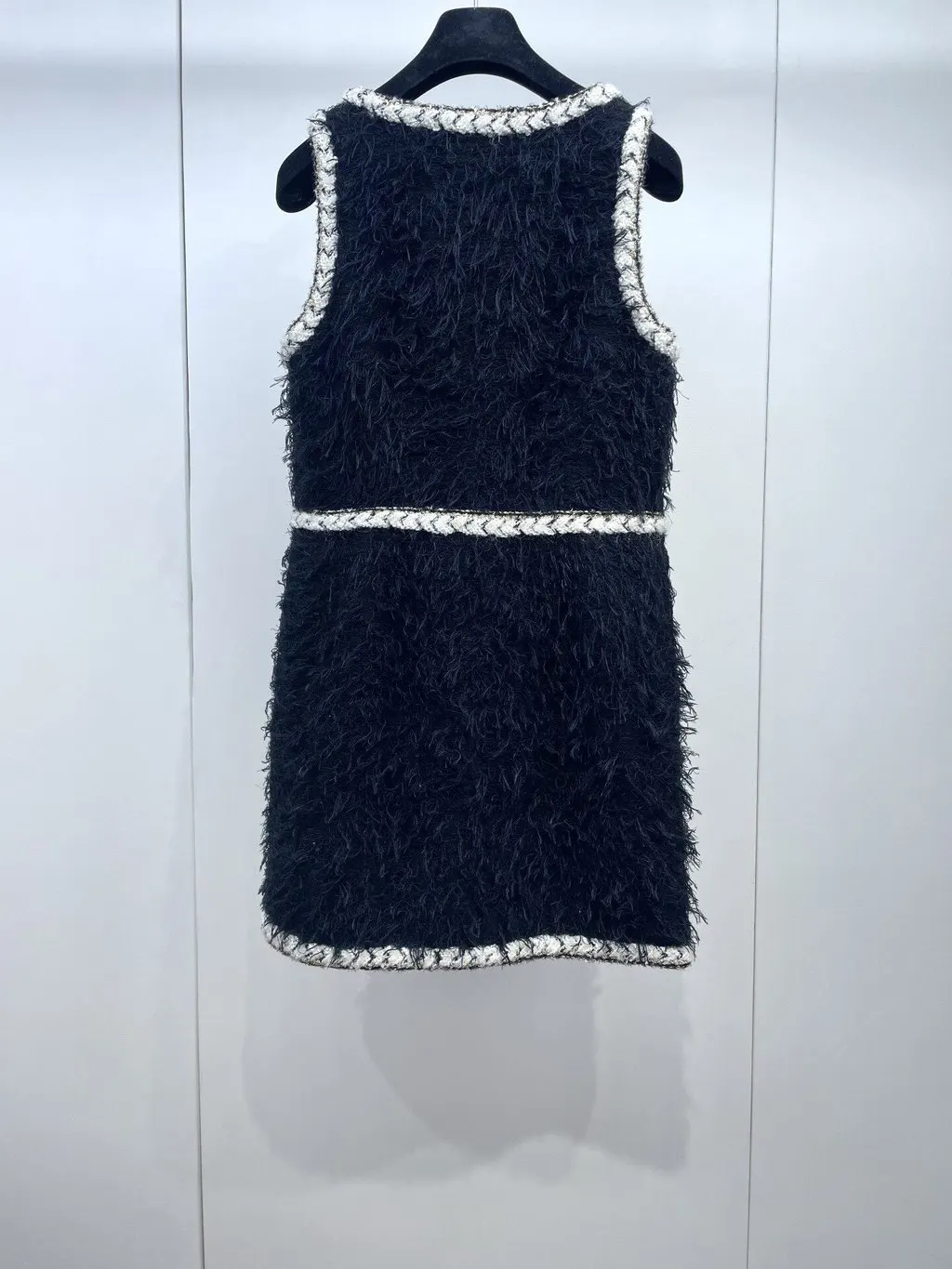 Chanel Black Wool Dress Black Wool Very good - Back View
