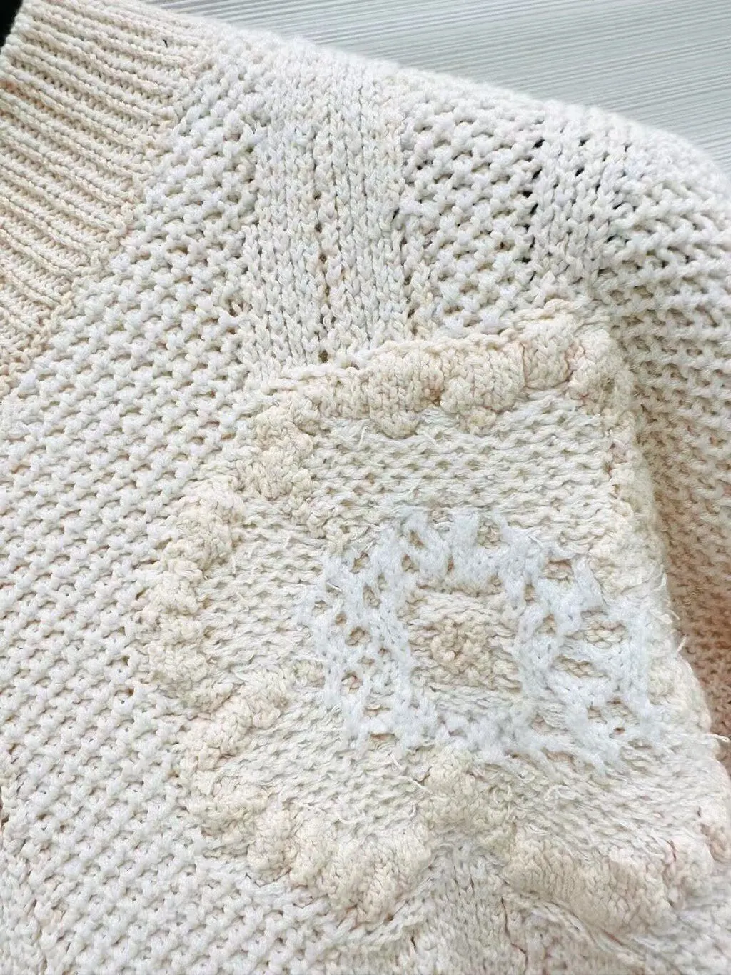 Chanel Beige Cotton Knitwear Beige Cotton Never worn - Inside View