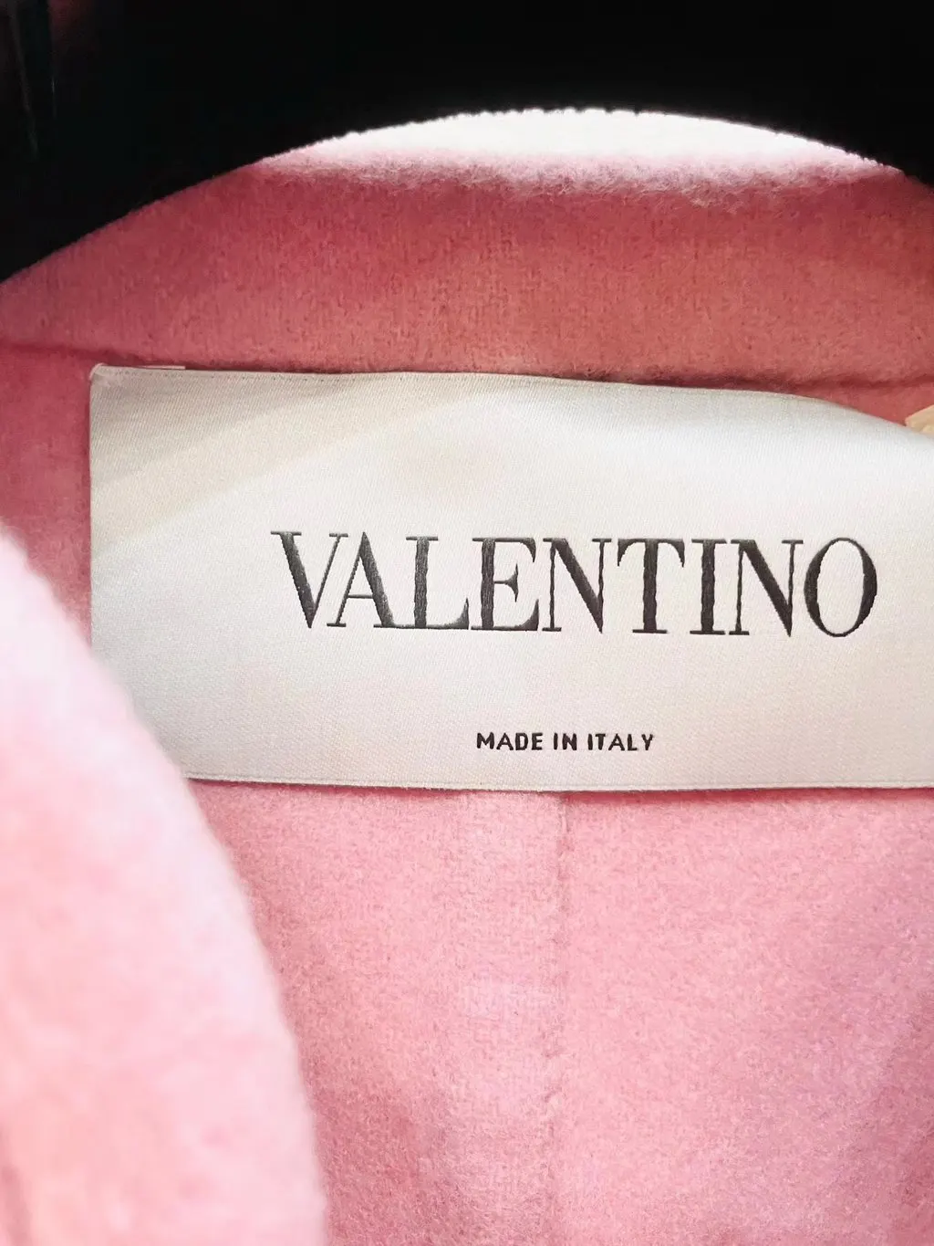 Valentino Pink Wool Coat Pink Wool Very good - Model View