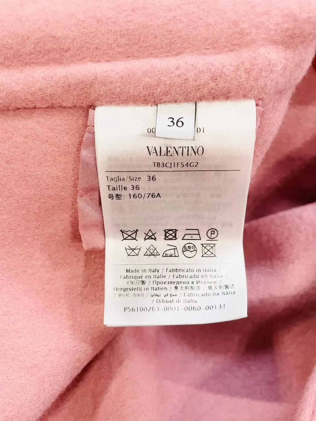 Valentino Pink Wool Coat Pink Wool Very good - Box View