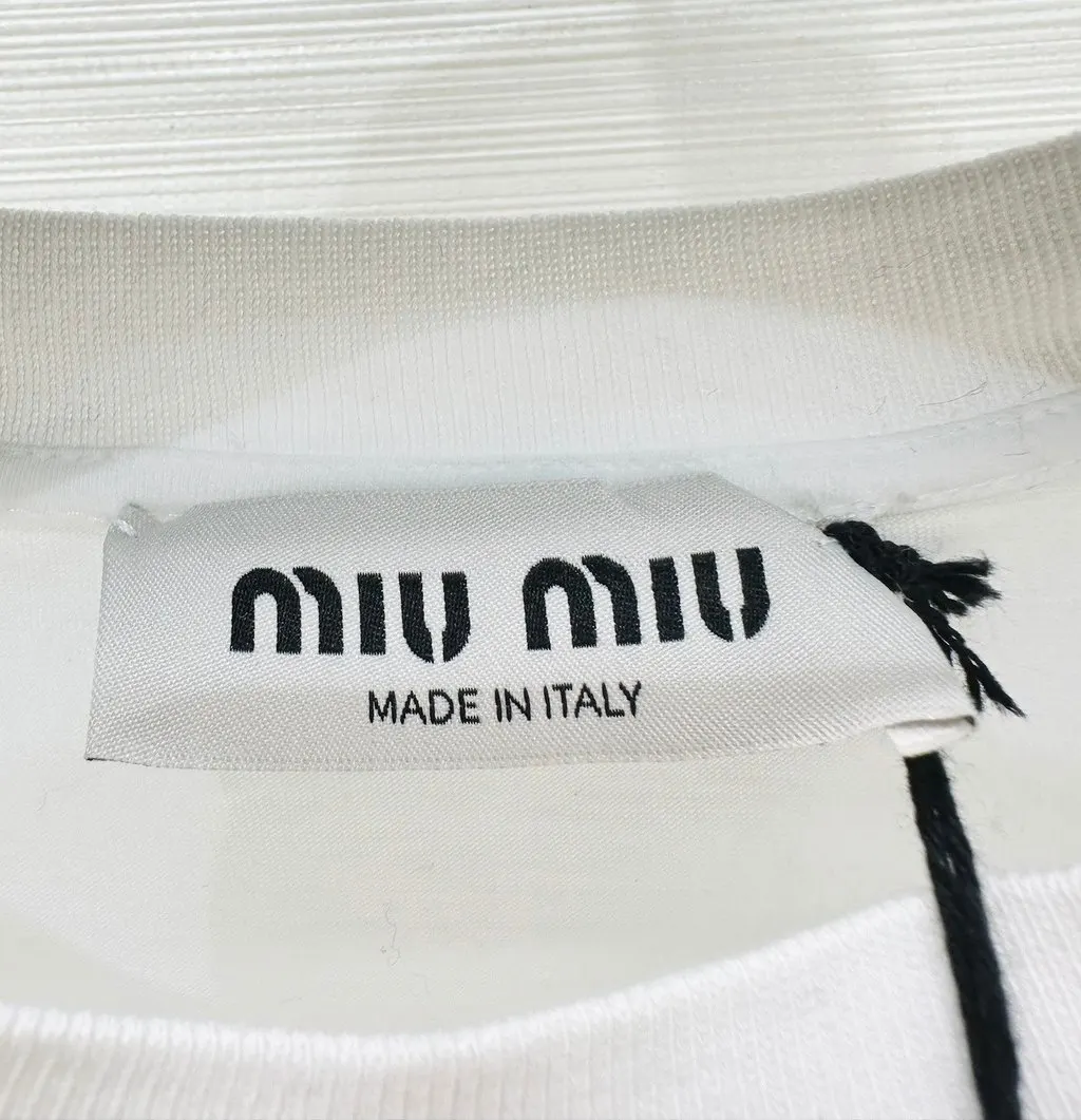 Miu Miu White Cotton Top White Cotton Very good - Back View