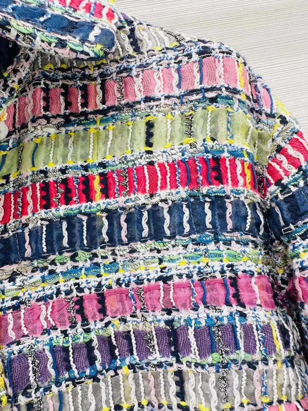 Chanel Tweed Jacket MultiColor Tweed Very good - Back View
