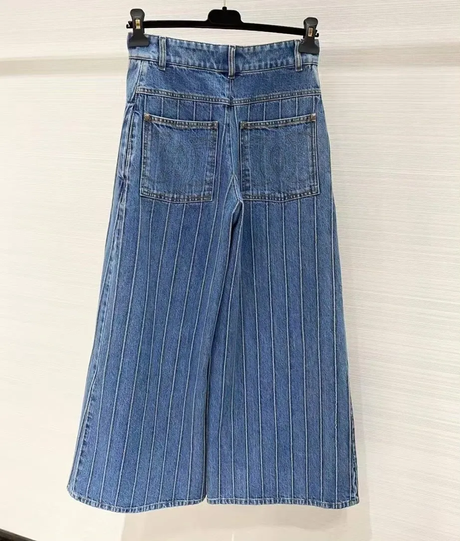 Chanel Blue Denim Jeans Blue Denim Very good - Back View