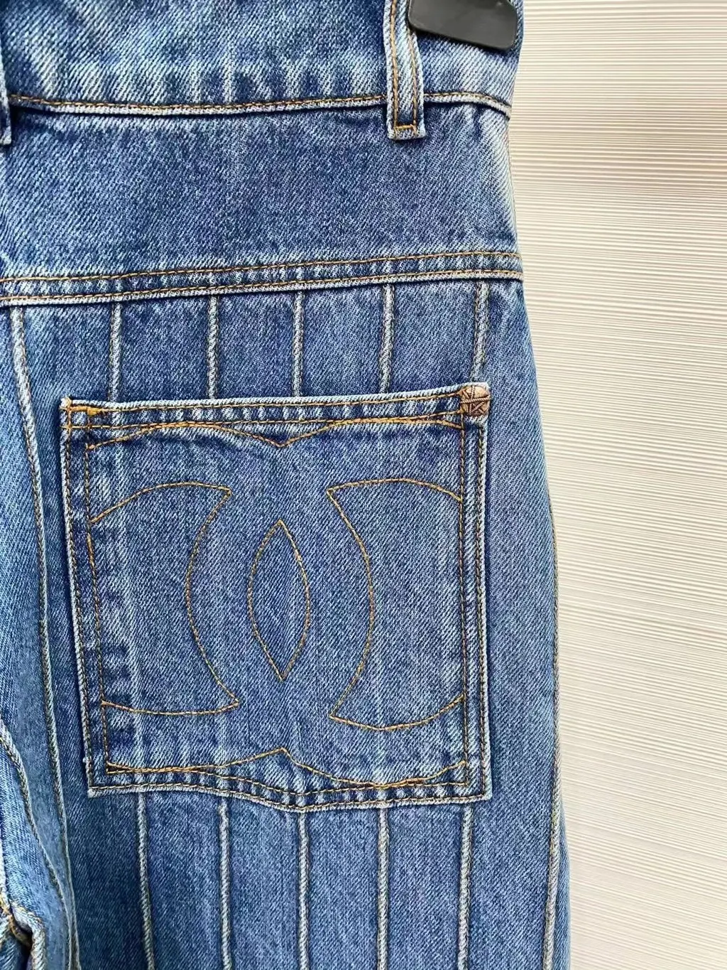 Chanel Blue Denim Jeans Blue Denim Very good - Inside View