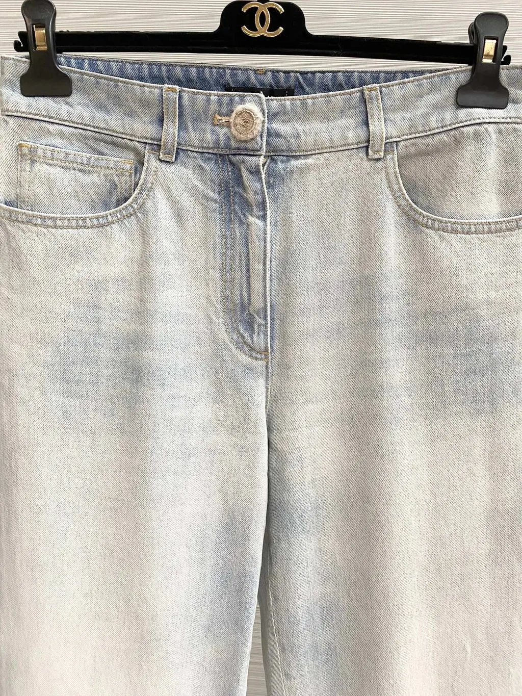 Chanel Blue Denim Jeans Blue Denim Very good - Inside View