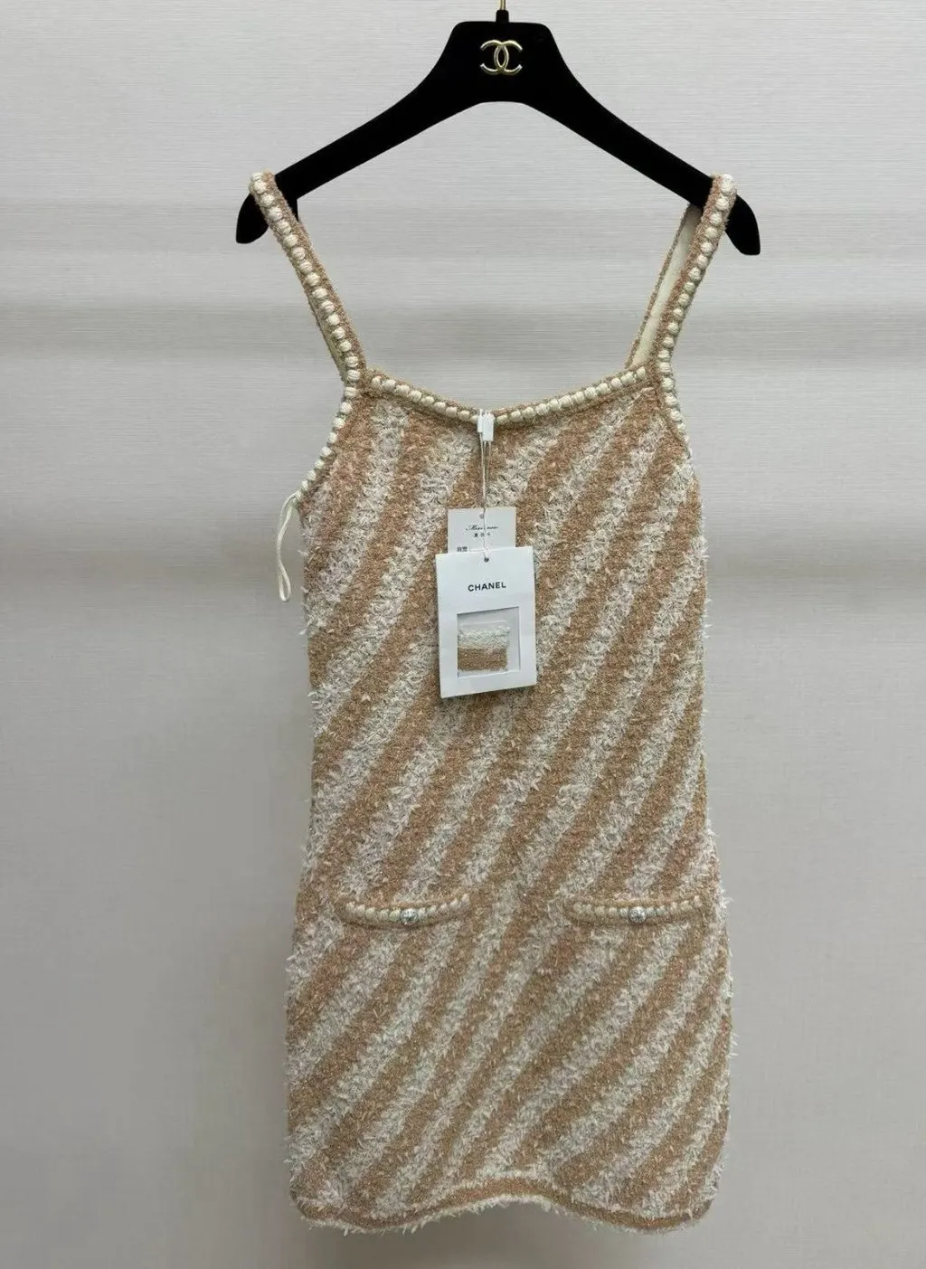 Chanel Beige Tweed Dress Beige Tweed Very good - Back View