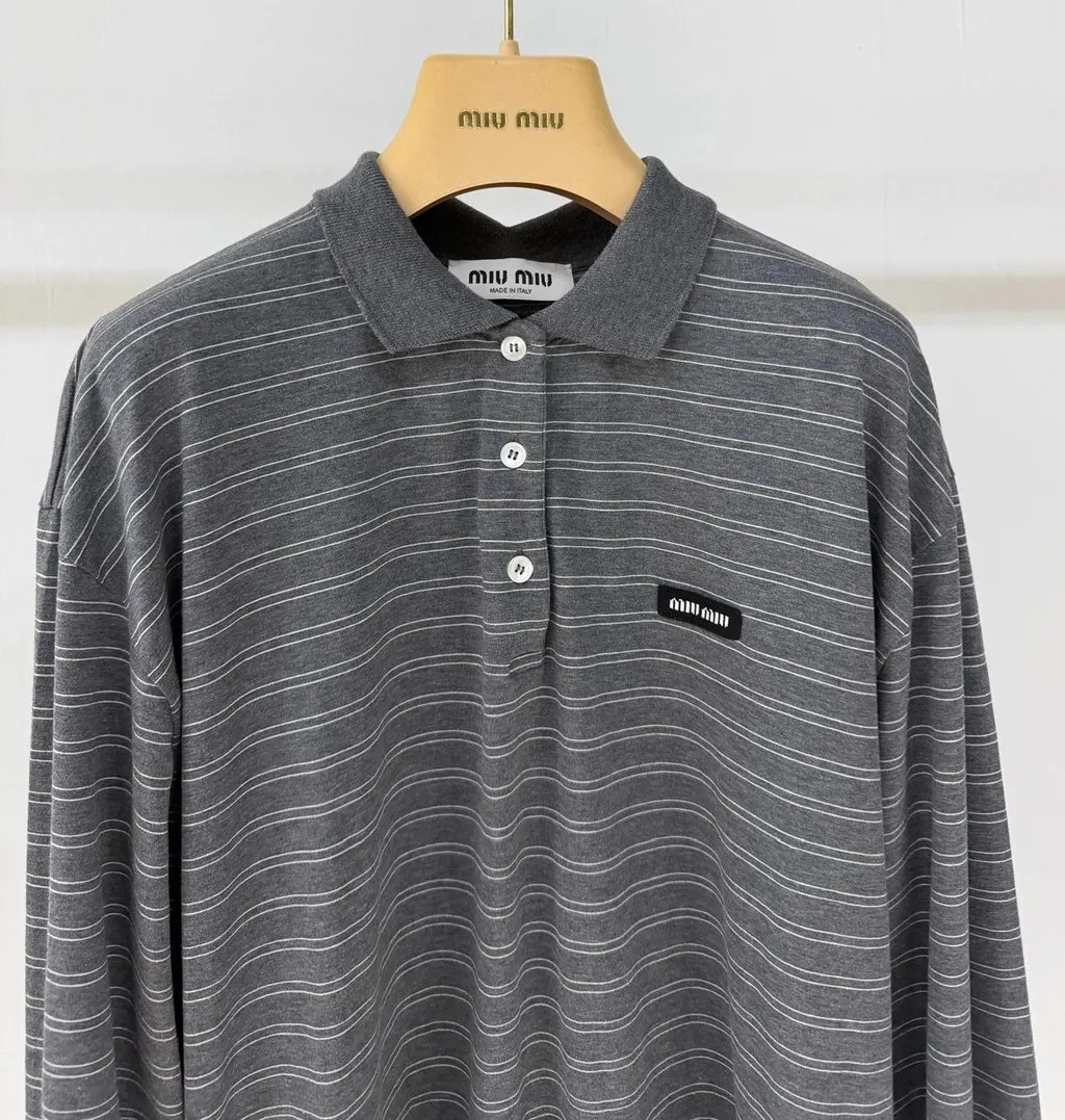 Miu Miu Grey Cotton Top Grey Cotton Very good - Back View