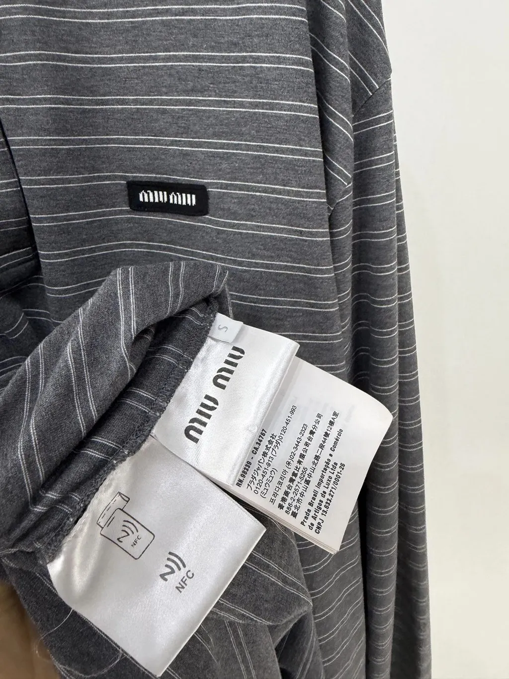 Miu Miu Grey Cotton Top Grey Cotton Very good - Inside View