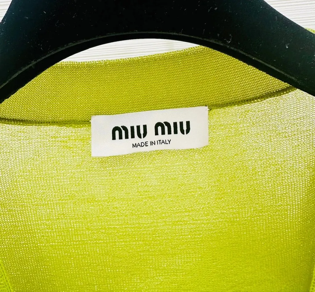 Miu Miu Green Cotton Knitwear Green Cotton Very good - Back View