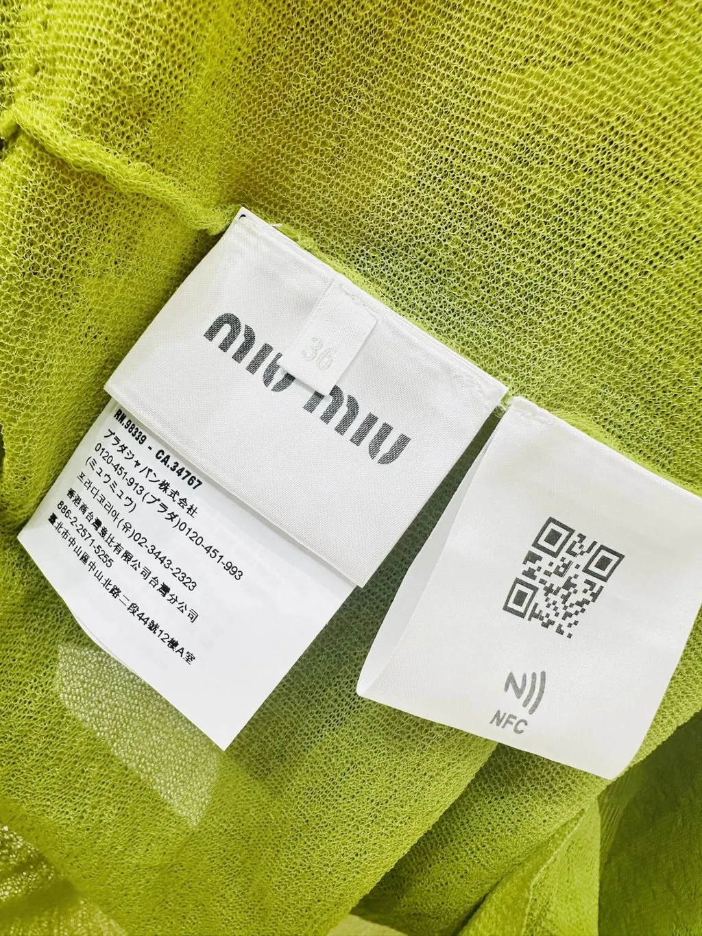 Miu Miu Green Cotton Knitwear Green Cotton Very good - Box View