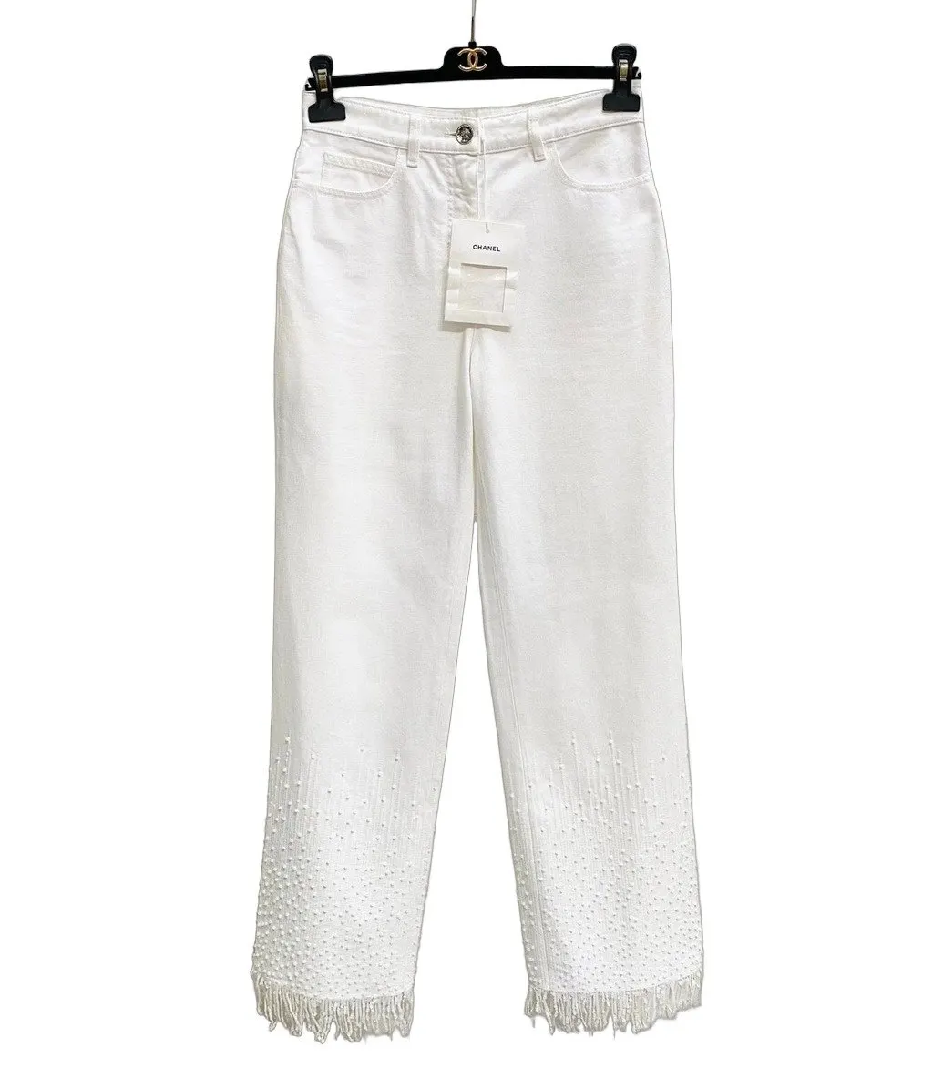 Chanel White Denim Jeans