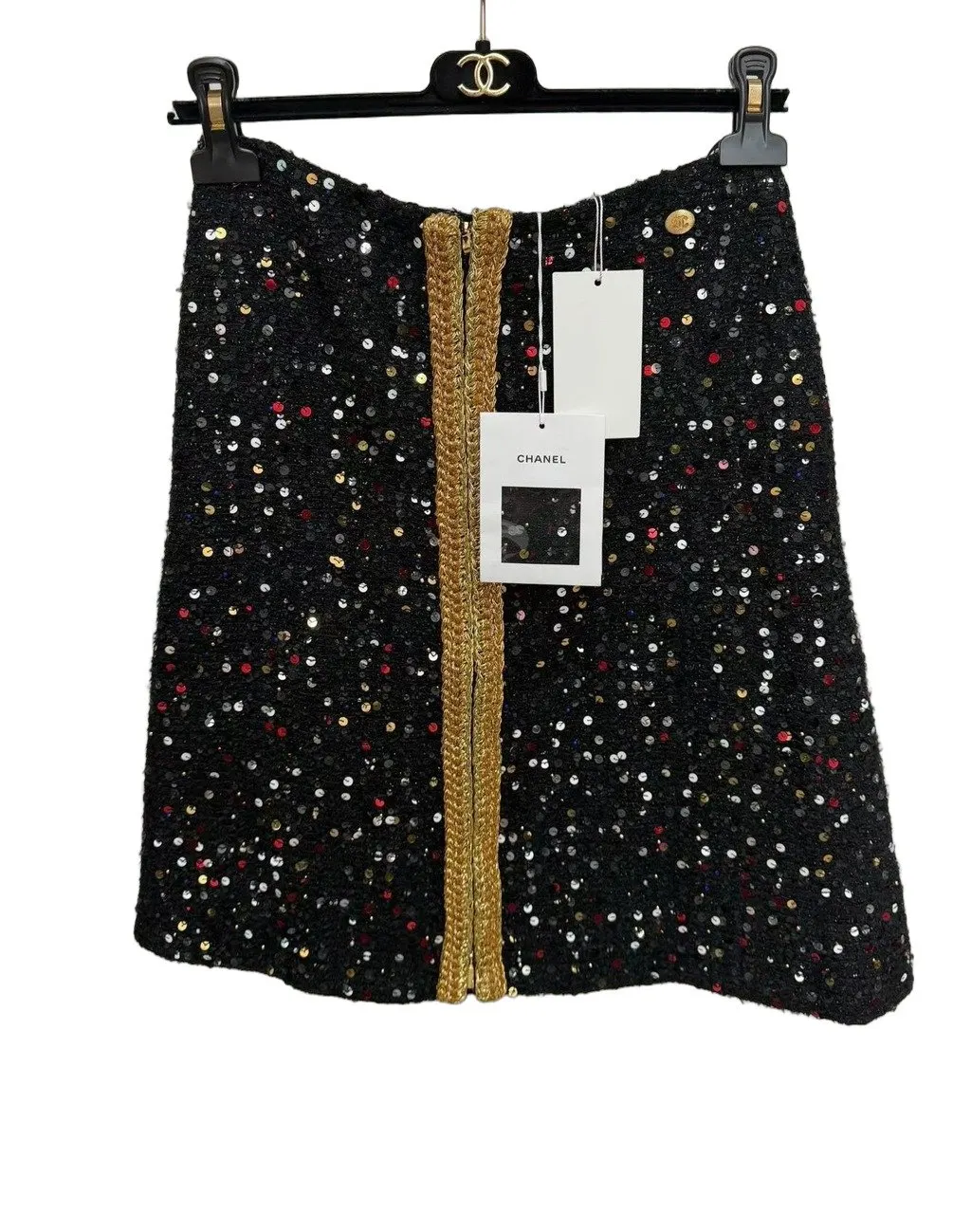 Chanel Tweed Skirt MultiColor Tweed Never worn - Front View