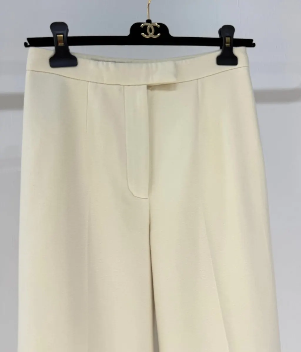 Loro Piana Ecru Wool Trousers Ecru Wool Very good - Back View