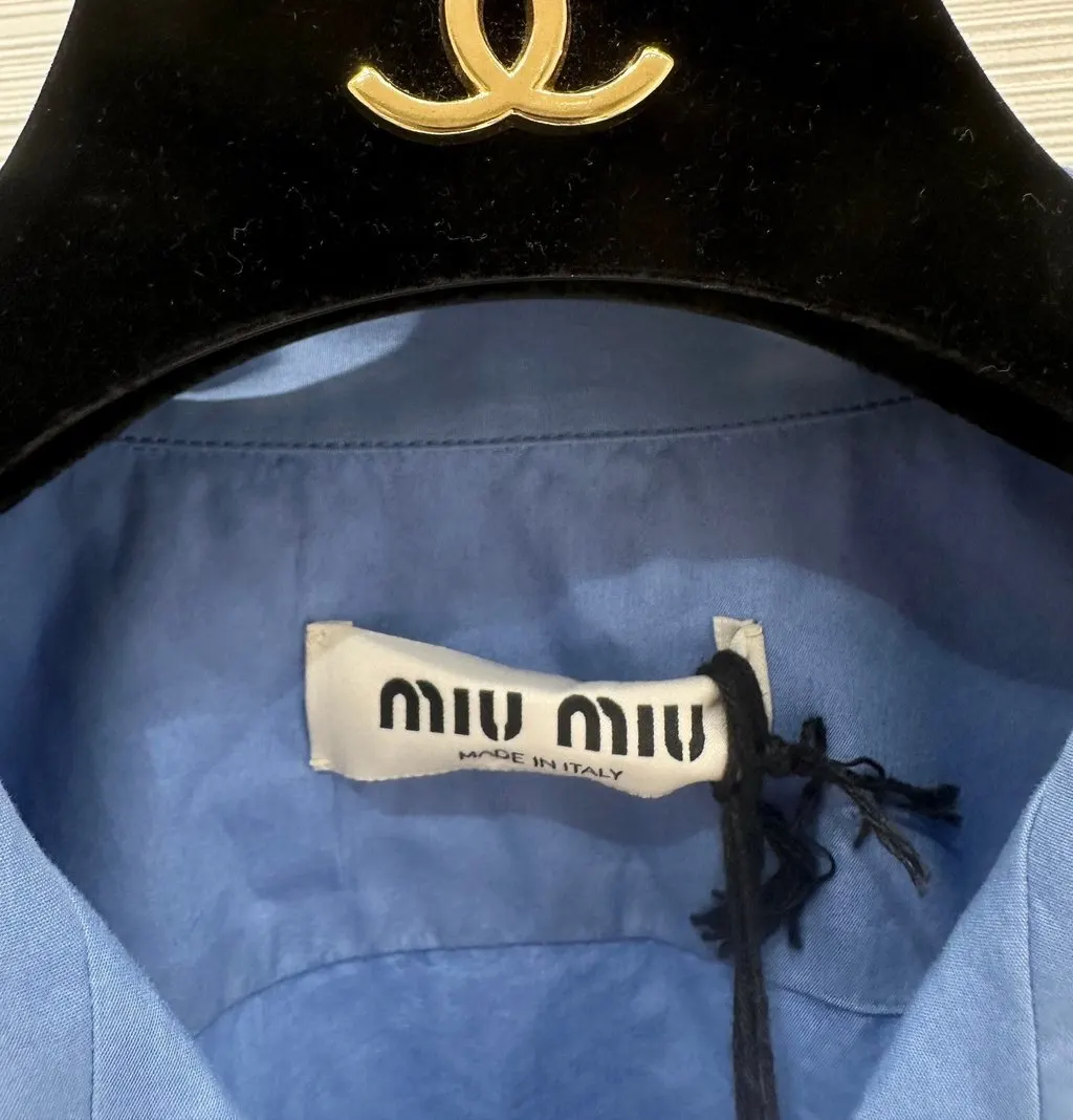 Miu Miu Blue Cotton Top Blue Cotton Very good - Back View