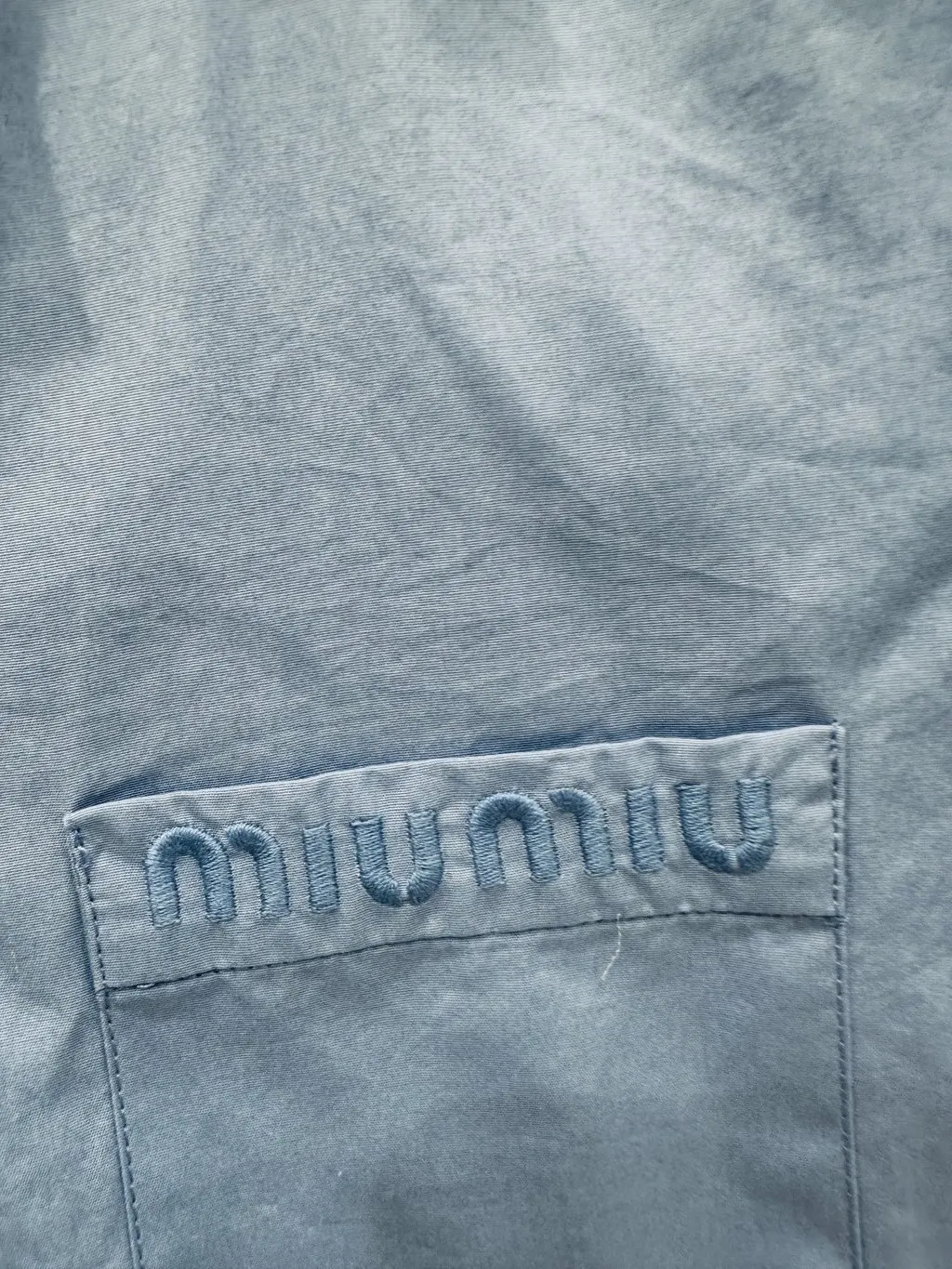 Miu Miu Blue Cotton Top Blue Cotton Very good - Model View