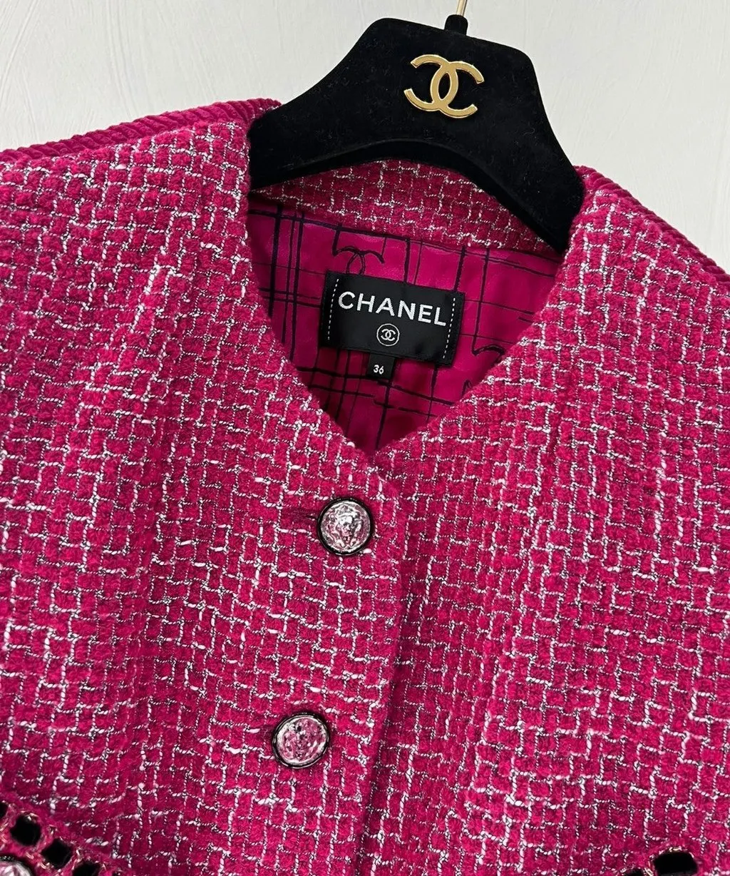 Chanel Tweed Top MultiColor Tweed Very good - Back View