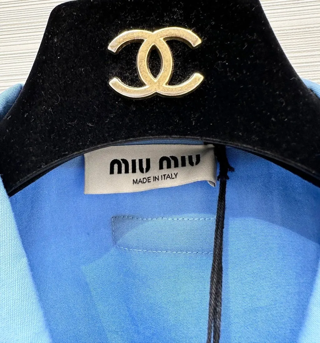Miu Miu Blue Cotton Top Blue Cotton Very good - Inside View