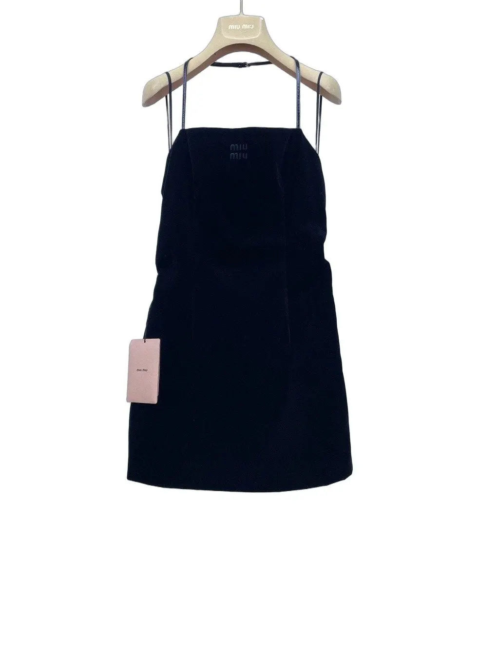 Miu Miu Black Velvet Dress Black Velvet Very good - Front View