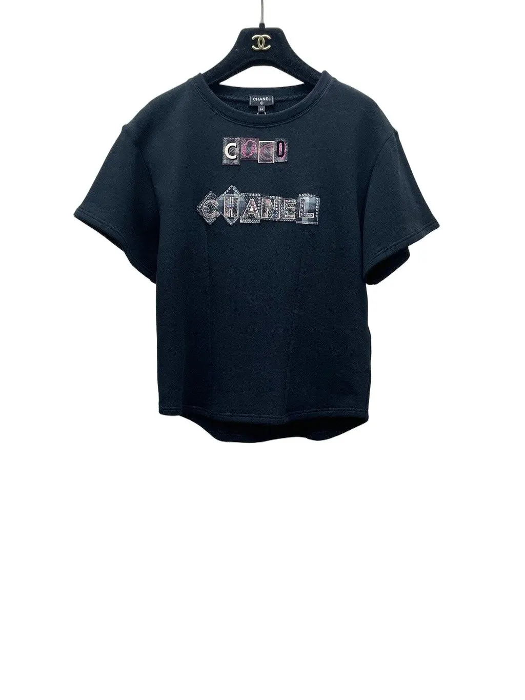 Chanel Black Cotton Top Black Cotton Very good - Front View