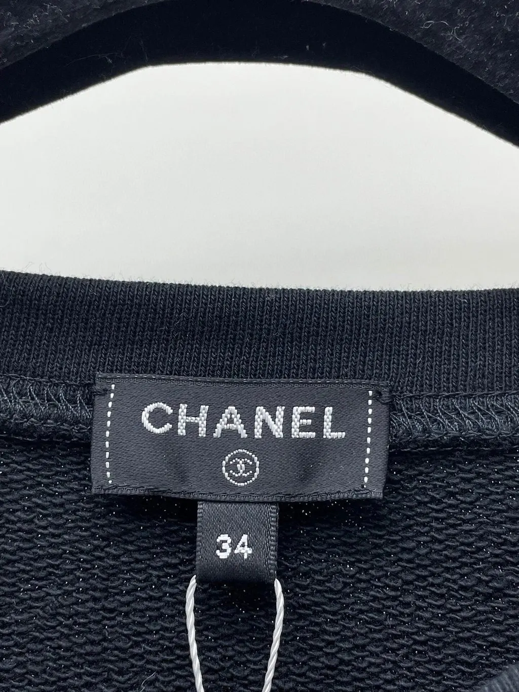 Chanel Black Cotton Top Black Cotton Very good - Model View