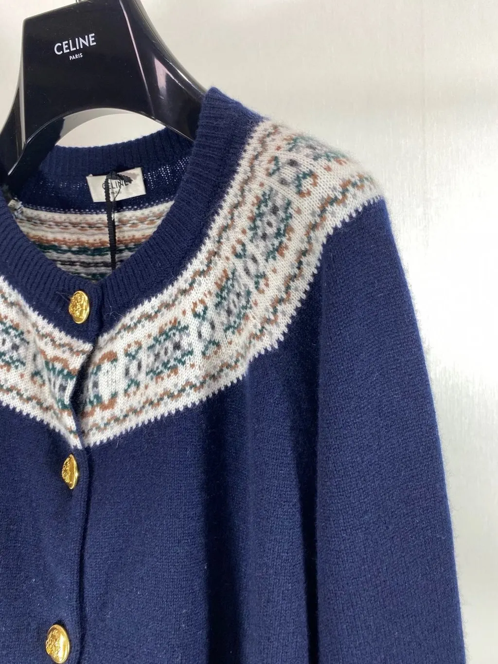 Celine Navy Cashmere Knitwear Navy Cashmere Very good - Model View