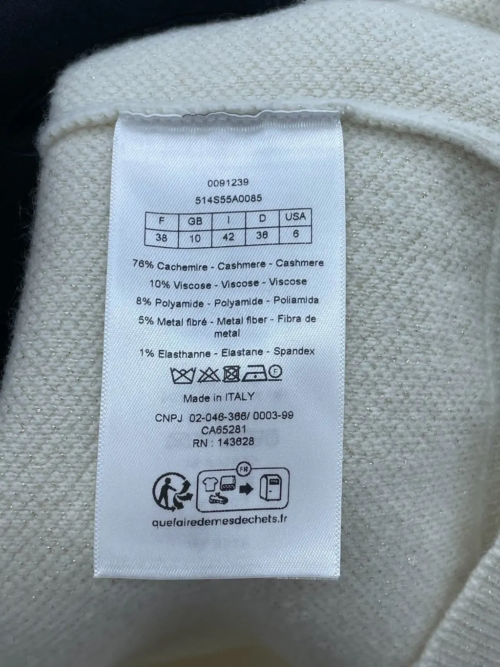 Dior White Cashmere Knitwear White Cashmere Very good - Box View