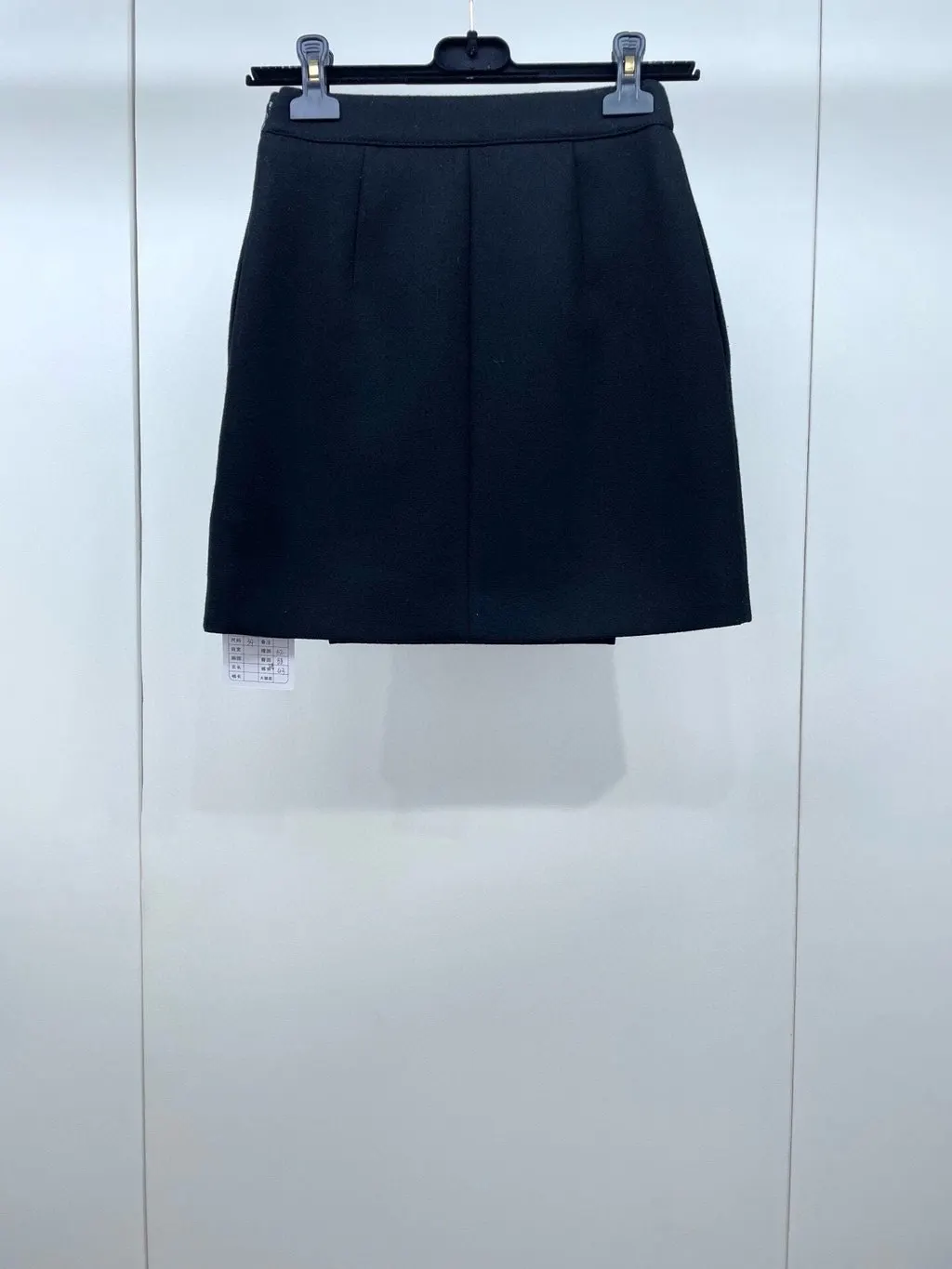 Celine Black Wool Skirt Black Wool Very good - Back View
