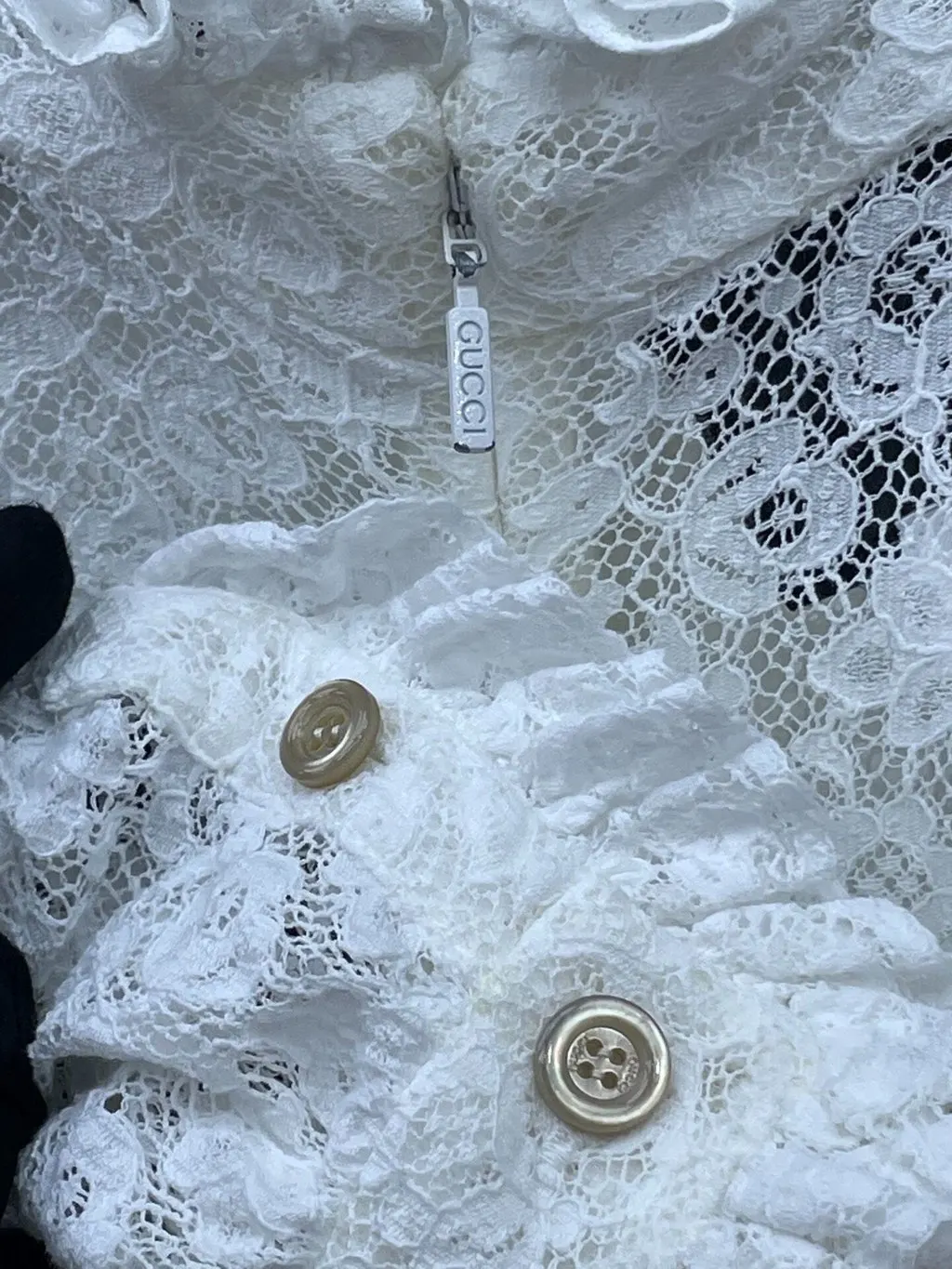 Gucci White Lace Dress White Lace Very good - Model View