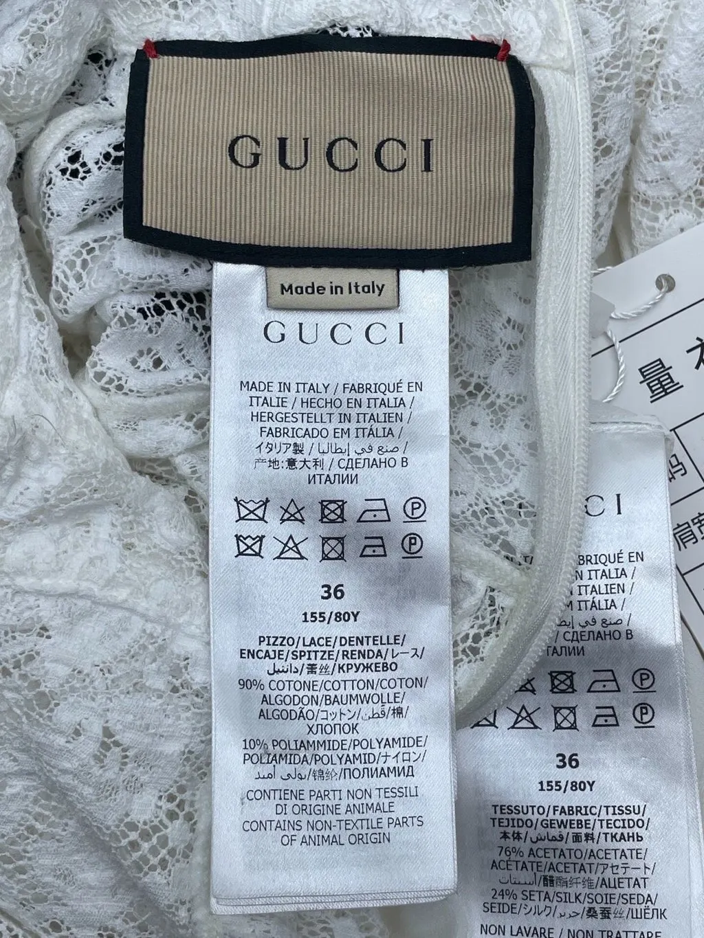 Gucci White Lace Dress White Lace Very good - Box View